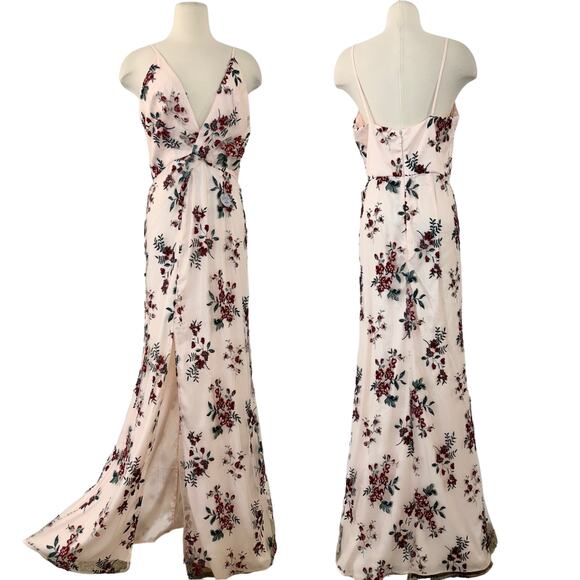 Chi Chi Mesh Embroidered Floral Dress Maxi Gown | US 8 Tall NWT - Picture 1 of 16